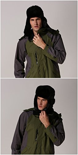 Connectyle Men's Trapper Hat Faux Fur Lined Winter Earflap Hat Warm Windproof Snow Ski Hats