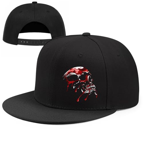 Pineapple Hat Flat Bill Baseball Hats for Men Fashion Black Baseball Cap for Women Adjustable Flat Brim Trucker Hat - color: Blood Splatter