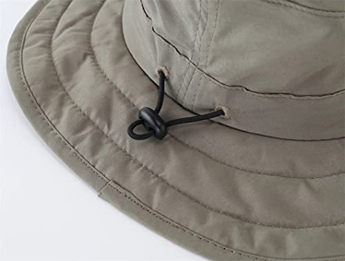 Connectyle Kids Sun Hat for Boys Girls Wide Brim Bucket Hat UPF 50+ Sun Protection Hat Breathable Summer Beach Hat - color: Army Green