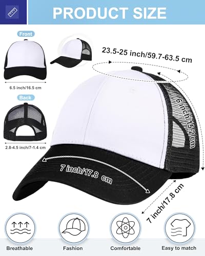 Coume 12/16/20/24 Pcs Mesh Hat - color: Black and White Patchwork Colors