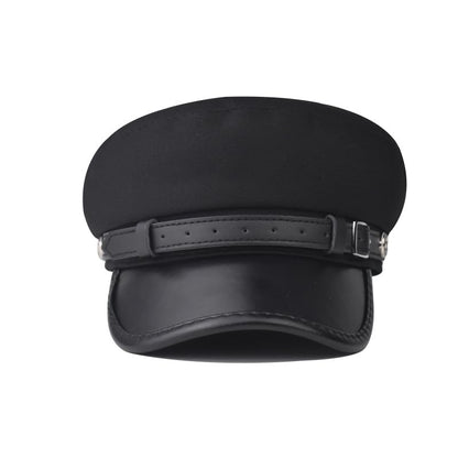 Chauffeur Hat Newsboy Cap Beret Driver Costumes Captain-Hat for Men Women - color: Black-a