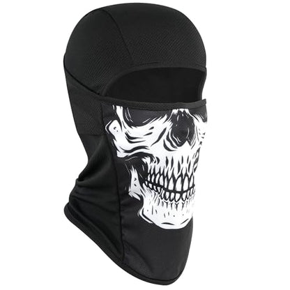 Balaclava Ski Mask, Sun Protection Breathable Face Cover Men Women - color: Skull-01