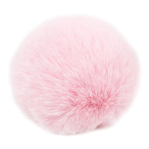 SUSULU Pink Fur Pom Poms Fluffy Faux Fur Pompom Ball with Tiny Cord for Party Decorations Hat Shoes Garment Accessories 2.8in Pack of 6 - color: Light Pink