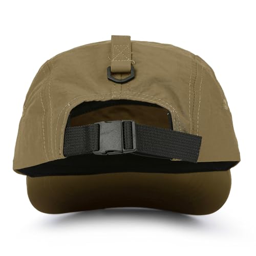 Clakllie Quick Dry Short Brim Cap for Men Lightweight 6 Panel Baseball Cap Golf Dad Hats Women's Running Trucker Hat - color: Khaki-gd50