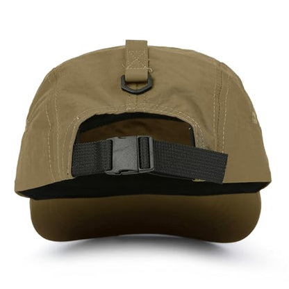 Clakllie Quick Dry Short Brim Cap for Men Lightweight 6 Panel Baseball Cap Golf Dad Hats Women's Running Trucker Hat - color: Khaki-gd50