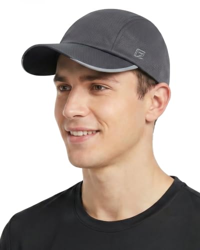 GADIEMKENSD Men’s Running Hat Performance Mesh Cap, Excellent Breathable - color: Dark Gray