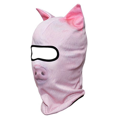 WTACTFUL 3D Animal Ears Balaclava, Breathable Face Mask for Halloween - color: Pig Meb-07