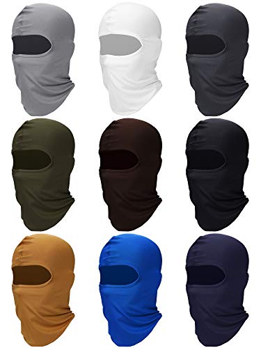 SATINIOR 9 Pcs Ski Mask Men Balaclava Pasa Montañas para Hombre Hood Protection Full Face Cover Cooling Neck Gaiter Bandana - color: Classic Colors