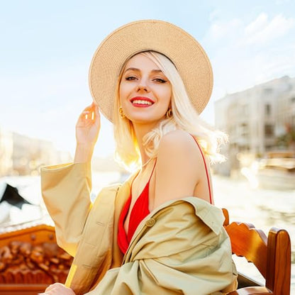 Tavaleu Beach Hat Foldable Wide Brim UV Protection for Women Summer Sun Hat - color: Khaki-2
