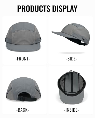 CLAPE Snapback 5 Panel Hat for Men Flat Bill Funny Trucker Hats Running - color: Wbqsg1-gray