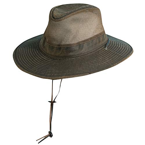 Dorfman Pacific Co. Men's Weathered Cotton Big Brim with Mesh - size: X-Large