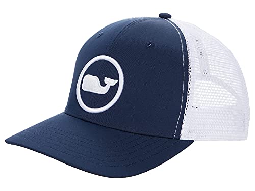 vineyard vines Whale Dot Performance Trucker - color: Blue Blazer