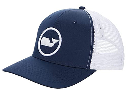vineyard vines Whale Dot Performance Trucker - color: Blue Blazer
