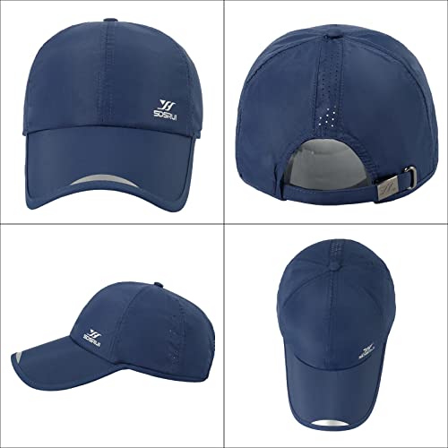 Running Hat Mesh Quick Dry Hat Baseball Cap for Women Men - color: Navy Blue 2