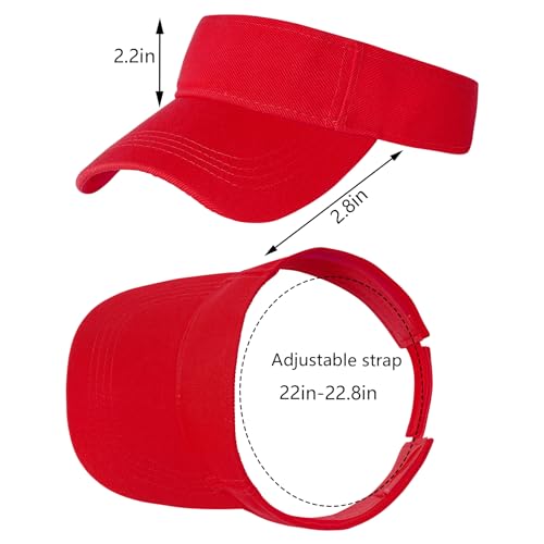 Marrywindix 1 Piece of Sport Wear Athletic Visor Sun Sports Visor Hat Visor Adjustable Cap for Women and Men - color: Red