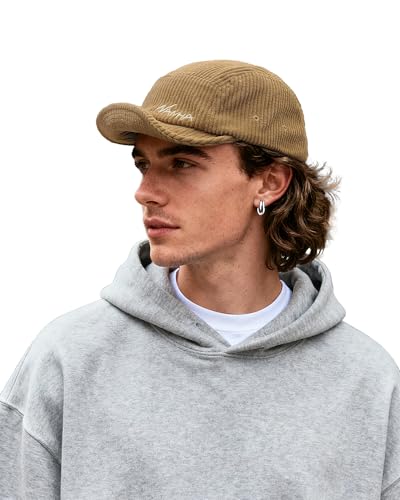Clakllie Corduroy 5 Panel Hat Short Brim Baseball Cap Urban Street Flat Bill Hats Cooling Trucker Hats Snapback Fitted Cap - color: Cdus-sb25q92-khaki