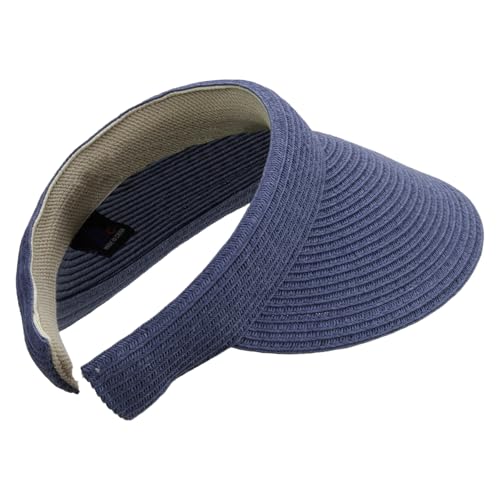 Womens Clip On Toyo Braid Visor - color: Blue