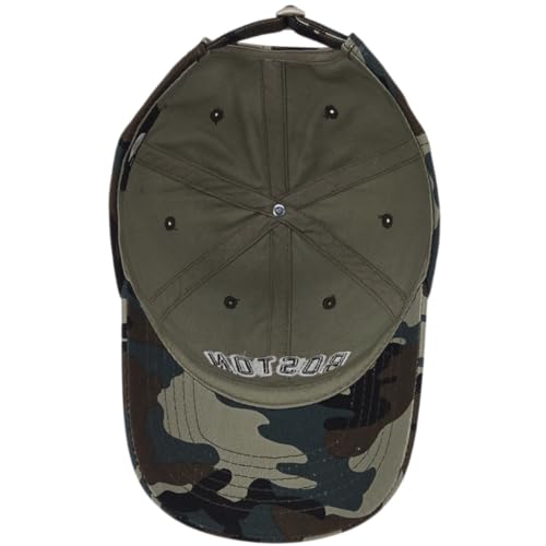E BY ELIDAN Boston EST 1630 Dad Hat, Embroidered Cotton Baseball Cap - color: Camo Est 1630