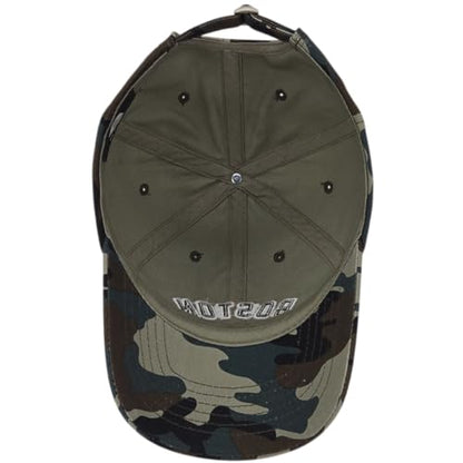 E BY ELIDAN Boston EST 1630 Dad Hat, Embroidered Cotton Baseball Cap - color: Camo Est 1630