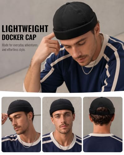 CLAPE Lightweight Breathable Brimless Cap Street Casual Versatile Summer Quick Dry Docker Cap No Brim Sailor Cap Leon Cap - color: Dcx2601-olivebrown