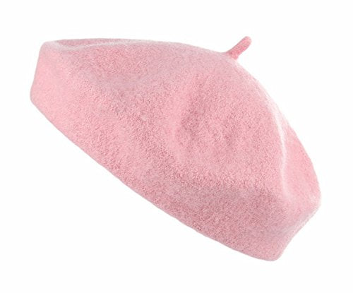 Kids Girls French Beret Hat Artist Hat Solid Warm Beanie Cap Winter Autumn - color: Pink