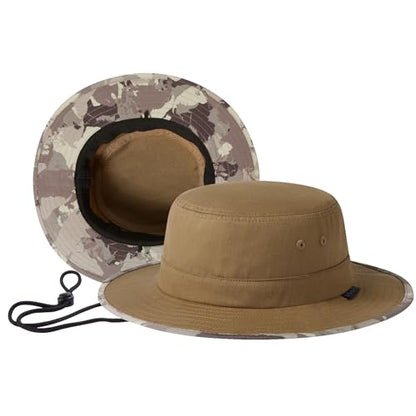 UPF 50+ Foldable Sun Hat Patterned Under Brim Bucket Hats for Summer Hiking Fishing Beach Safari Men Women - color: Light Brown, size: Medium