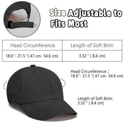 ZOORON Soft Brim Baseball Cap Low Profile Unstructured Dad Hat, Adjustable Washer Friendly Sport Hats for Golf Running - color: 1pack-black