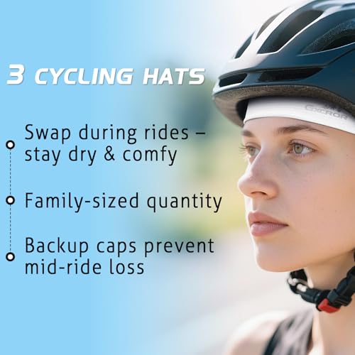 GXCROR Cooling Skull Cap for Men Women Sweat-Wicking Breathable Mesh Liner for Helmets, Summer Cycling Motorcycle - color: Black+gray+white, size: Medium