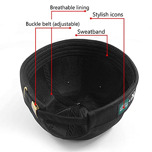 Men Hats Docker Cap Hats Beanie Sailor Cap Worker Hat Rolled Cuff Retro Brimless Hat with Adjustable - color: 7731-black