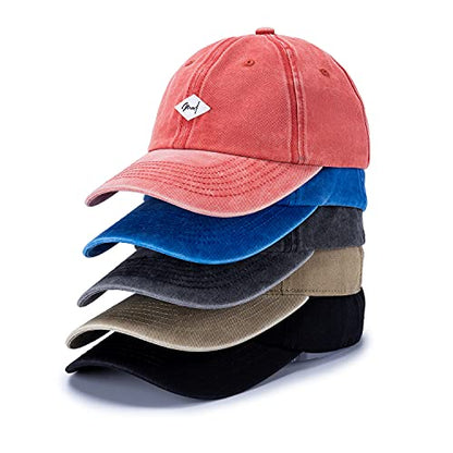 Croogo Unstructured Soft Baseball Cap Unisex 6 Panel Low Profile Dad Hat Adjustable Polo Trucker Hat Sun Cap for Daily Wear - color: Bc12-blue
