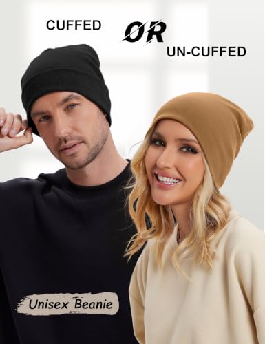 100% Cotton Thin Beanie Hat Women Men Soft Slouchy Chemo Skull Cap - color: 1pc Camel