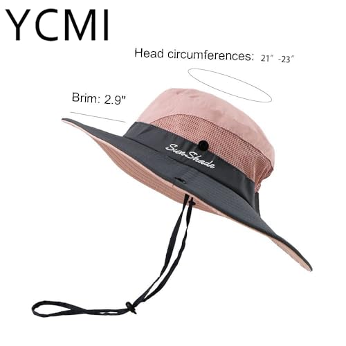 Womens Sun-Hat Outdoor Protection Foldable Beach-Bucket-Hat Ponytail-Hole - color: Pink