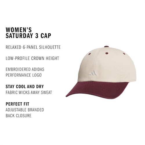 adidas Womens Saturday Cap Casual - Black - color: Crystal Linen Beige/Maroon/Off White/3