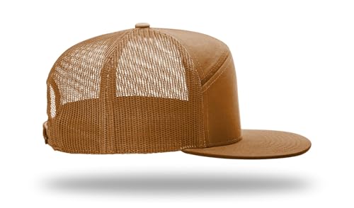 Richardson 168 Hi-Pro 7 Panel Adjustable Snapback Trucker Mesh Back Cap - color: Caramel