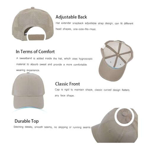 ZH 12 Pack Mesh Trucker Hats, Bulk Baseball Caps for Men and Women, Trucker Cap Wholesale - color: Khaki