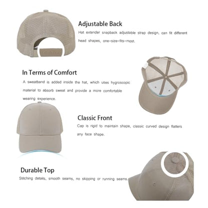 ZH 12 Pack Mesh Trucker Hats, Bulk Baseball Caps for Men and Women, Trucker Cap Wholesale - color: Khaki