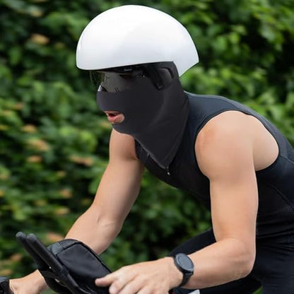 2Pcs Full Face Mask,2Hole/3Hole Black Thin Balaclava Seamless Mask - color: 3 Hole Black+white