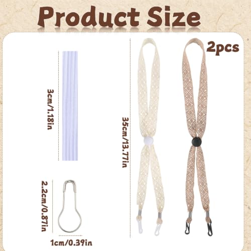 2 PCS Hat Straps for Wind, Adjustable Hat Strap Clips