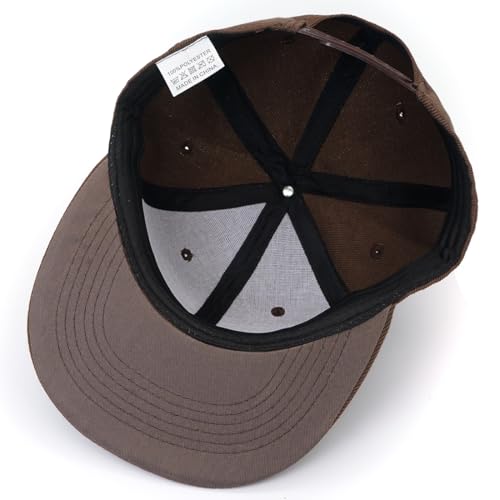Snapback Hat Flat Bill Visor Hats Adjustable Hip Hop Baseball Cap for Women Men - color: Brown
