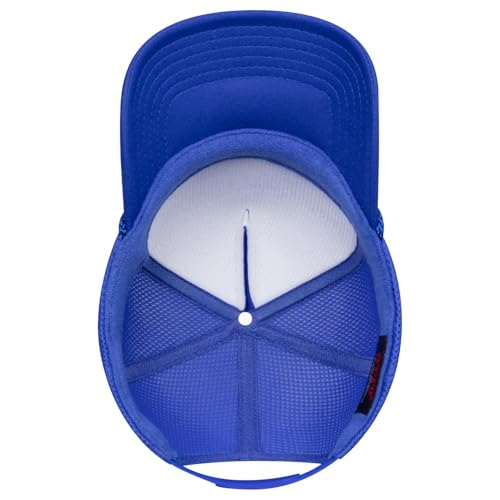 OTTO Cap 5 Panel High Crown Air Mesh Back Trucker Hat | Bulk Packs - color: 001 - Royal