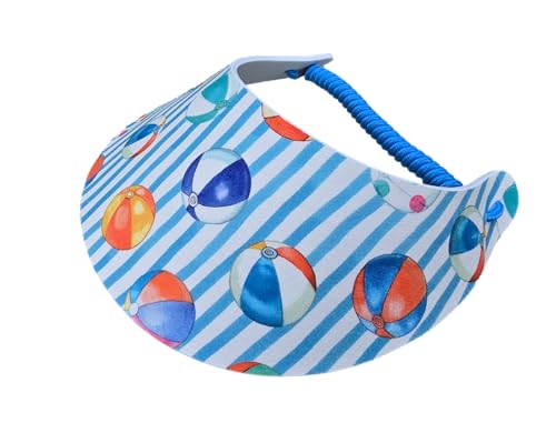 Women's Beautiful Designs Lightweight Packable Foam Visor for Sun Protection and Outdoor Activities - color: Beach Balls