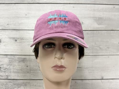 America State City Flag Hats - color: Chicago Illinois Skyline Flag (Washed Pink)