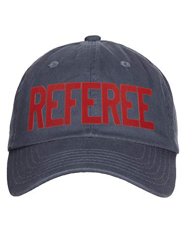 Classic Referee Hat Premium Cotton Low Profile Unstructured Adjustable Strapback - color: Charcoal Red