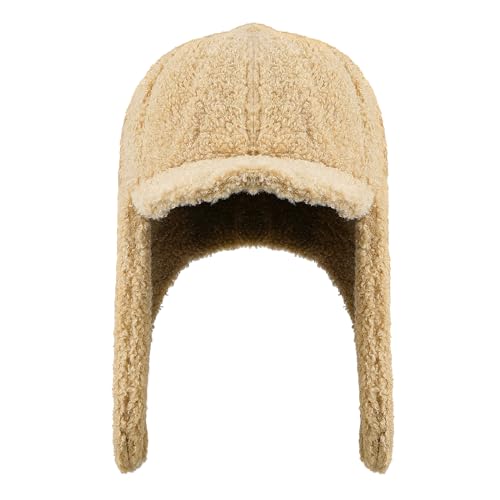 Clakllie Snow Trapper Trooper Hat with Ear Flap for Skiing Women's Ushanka Warm Winter Hat - color: Cdus-ddkp02-khaki