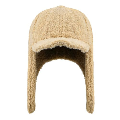 Clakllie Snow Trapper Trooper Hat with Ear Flap for Skiing Women's Ushanka Warm Winter Hat - color: Cdus-ddkp02-khaki
