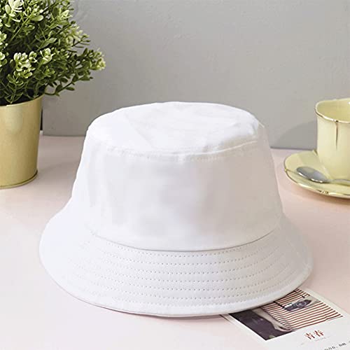 XYIYI Fashion Embroidery Bucket Hat Cotton Beach Fisherman Hats for Women Girls - color: Pure White