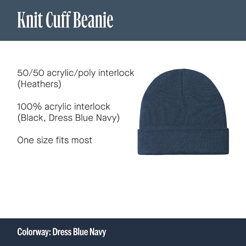 Port Authority Knit Cuff Beanie Winter Hat for Men & Women - color: Black