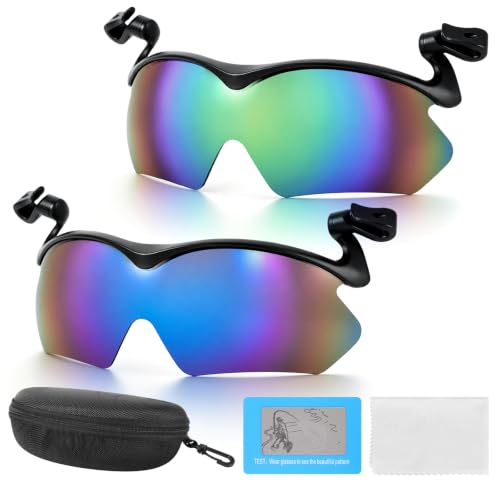 DEECOZY Outdoor Polarized Sunglasses, Clip Cap Sports Sunglasses,UV400 Sunglasses for Mens Womens Fishing Cycling Hiking - color: Blue+green