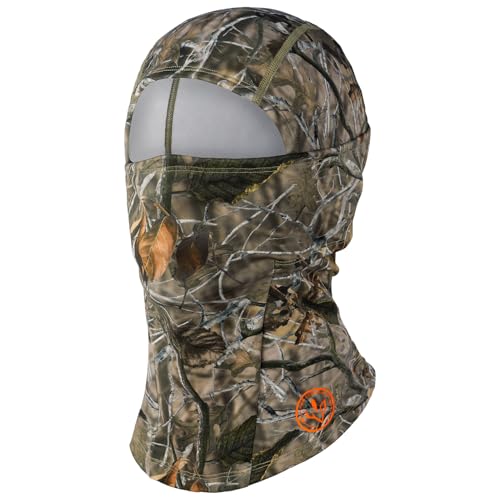 BASSDASH Winter Balaclava Fleece Ski Mask Ninja Hood Neck Warmer Fishing Hunting - color: Autumn Forest