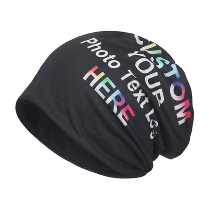Jemis Sweet Heartwarming Breast Cancer Beanie Hat, Romantic Knitted Hat, Cancer Headwear Caps Baggy Skull Sleep Scarf - color: 2 Pack Black & Yellow Red